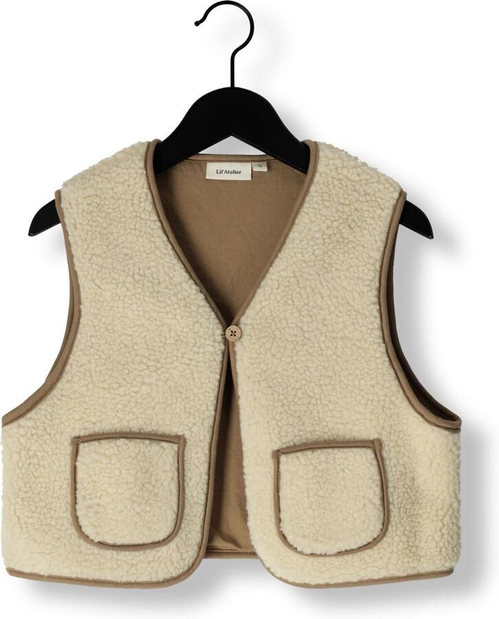 LIL' ATELIER Jongens Colberts Nmmjono Rlx Sherpa Vest Lil Ecru - Foto 3