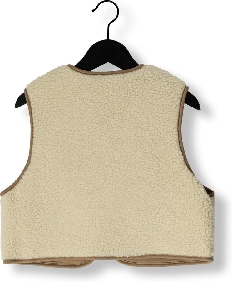 LIL' ATELIER Jongens Colberts Nmmjono Rlx Sherpa Vest Lil Ecru