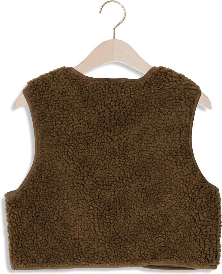 LIL' ATELIER MINI rechtvallend teddy gilet bruin Jongens Polyester V-hals - Foto 2