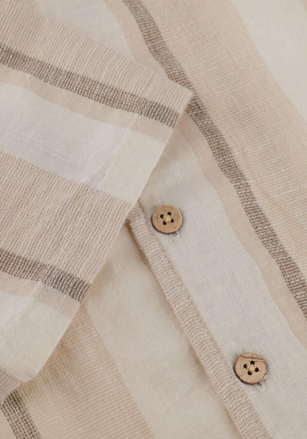 LIL' ATELIER MINI loose gestreept casual overhemd beige met textuur - Foto 2