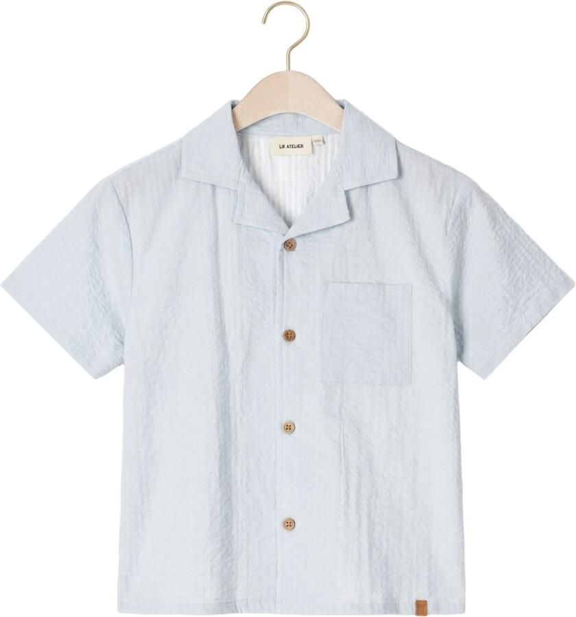 LIL' ATELIER Jongens Overhemden Nmmhoman Mak Ss Loose Shirt Lil Lichtblauw