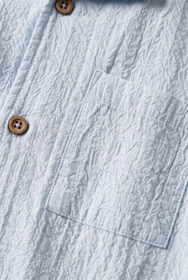 LIL' ATELIER Jongens Overhemden Nmmhoman Mak Ss Loose Shirt Lil Lichtblauw - Foto 3