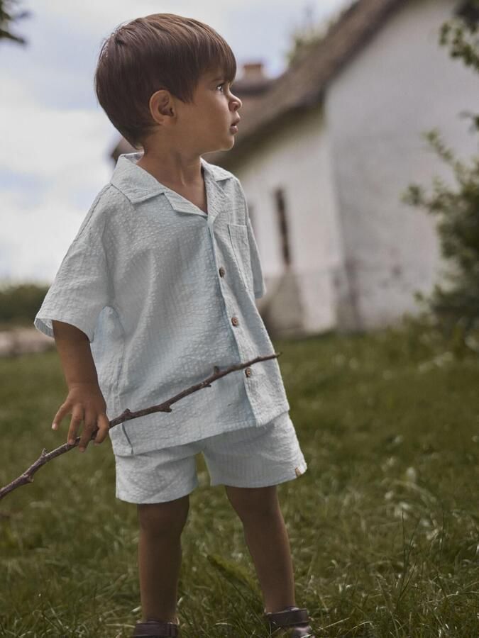 LIL' ATELIER Jongens Overhemden Nmmhoman Mak Ss Loose Shirt Lil Lichtblauw - Foto 2