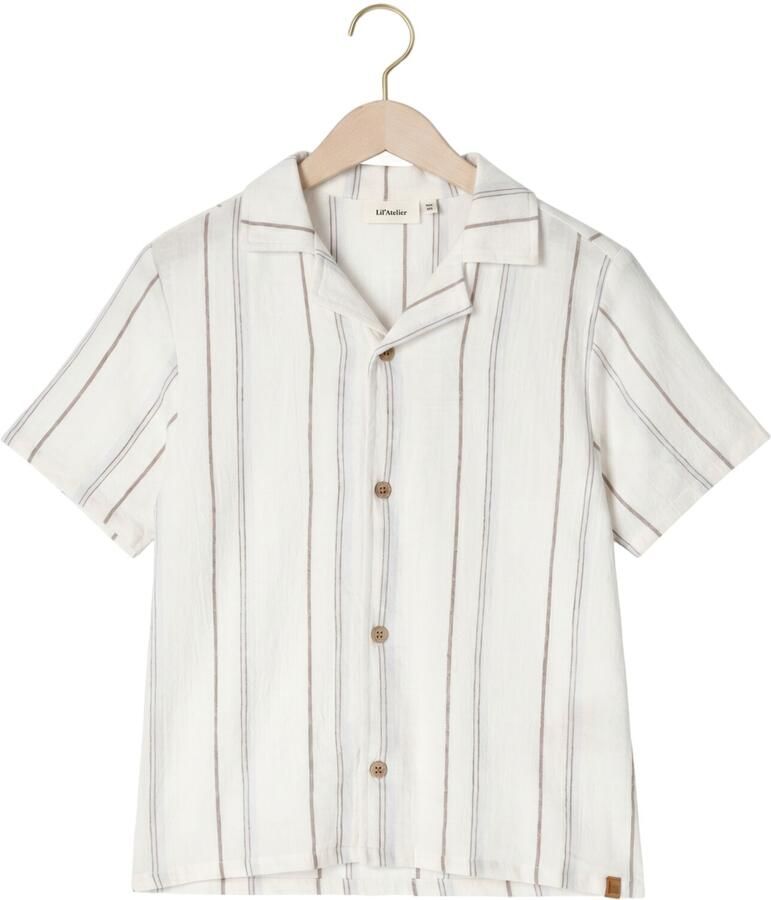 LIL' ATELIER Jongens Overhemden Nmmjeran Ss Loose Shirt Lil Ecru