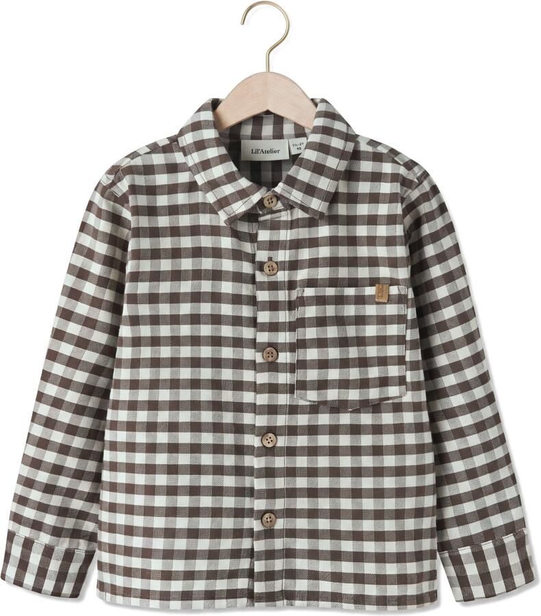 LIL' ATELIER Jongens Overhemden Nmmnoki Ls Loose Shirt Lil Bruin