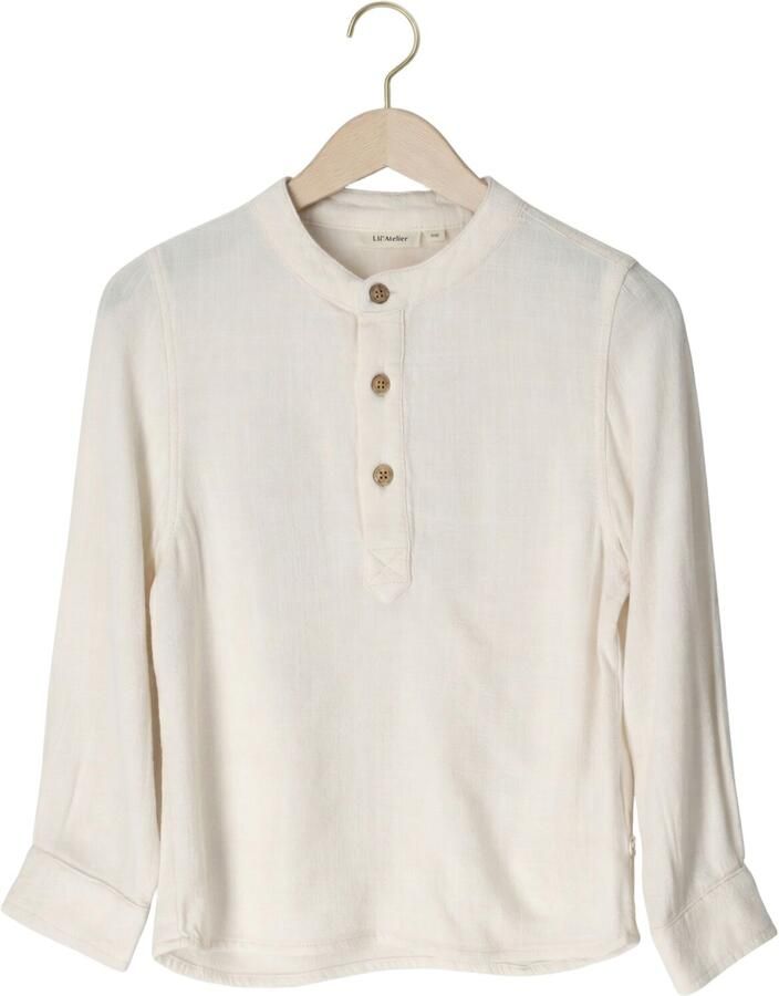 LIL' ATELIER Jongens Polo's & T-shirts Nmmfreddie Ls Loose Shirt Lil Ecru