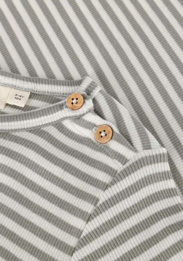 LIL' ATELIER MINI gestreepte longsleeve NMMGAGO offwhite taupe Bruin Jongens Katoen Ronde hals 122 128