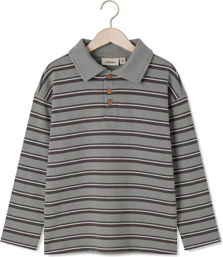 LIL' ATELIER Jongens Polo's & T-shirts Nmmkilano Ria Ls Loose Polo Bru Lil Groen
