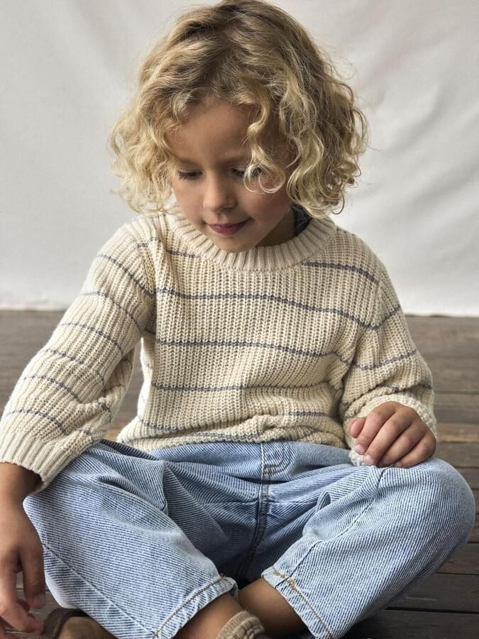 LIL' ATELIER Jongens Truien & Vesten Nmmemlen Ls Knit Stripes Lil Creme - Foto 2