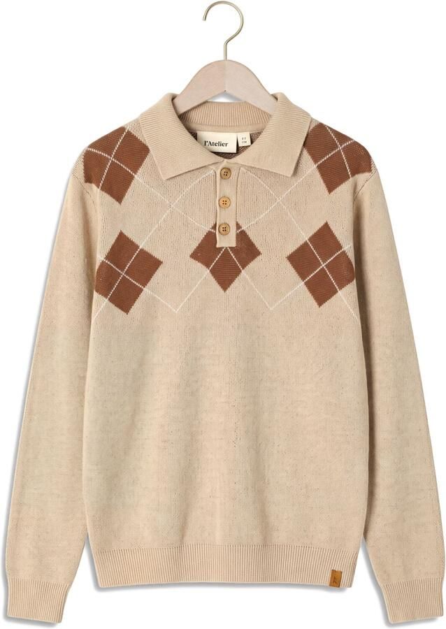LIL' ATELIER Jongens Truien & Vesten Nmmronan Ls Knit Polo Lil Beige