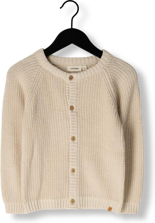 LIL' ATELIER MINI gebreid vest NMNEMLEN beige Jongens Katoen Ronde hals 122 128 - Foto 2