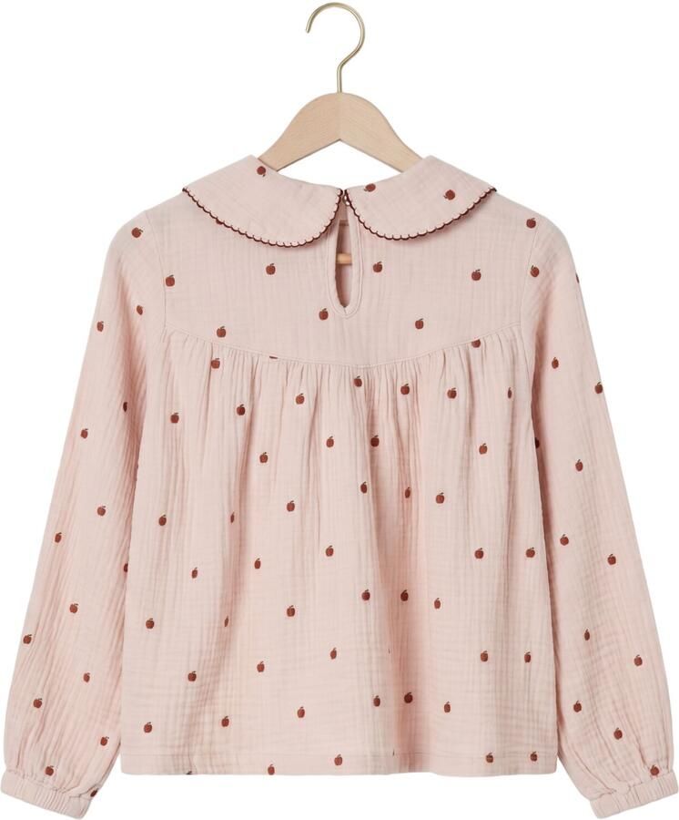 LIL' ATELIER MINI a-lijn blousetop met borduursels en print lichtroze - Foto 2