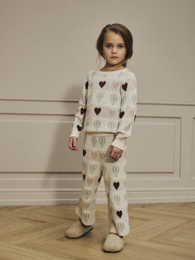 LIL' ATELIER Meisjes Broeken Nmflamai Wide Knit Ancle Pant Lil Gebroken Wit