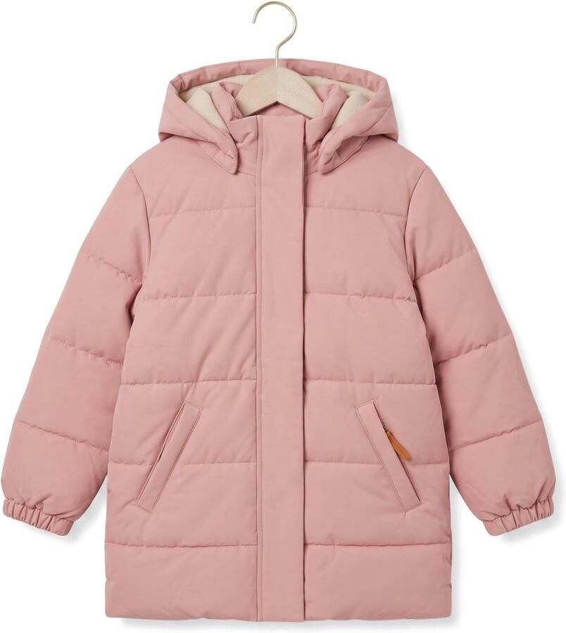 LIL' ATELIER MINI winterjas lichtroze Meisjes Polyester Capuchon Effen