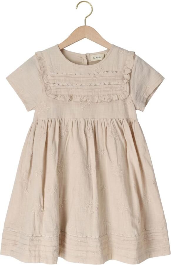 LIL' ATELIER Meisjes Jurken Nmfferonia Ss Loose Dress Lil Beige