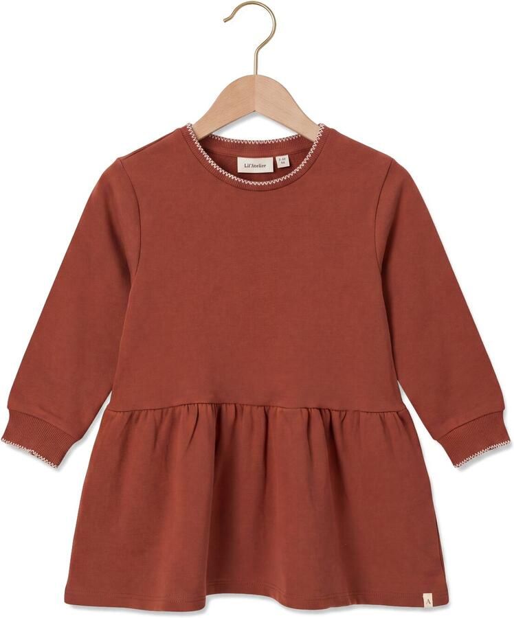 LIL' ATELIER Meisjes Jurken Nmfkilano Ruj Ls Loose Sweat Dress Lil Bruin