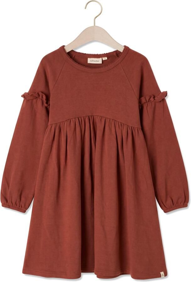 LIL' ATELIER Meisjes Jurken Nmfthoro Hen Ls Loose Dress Lil Bruin