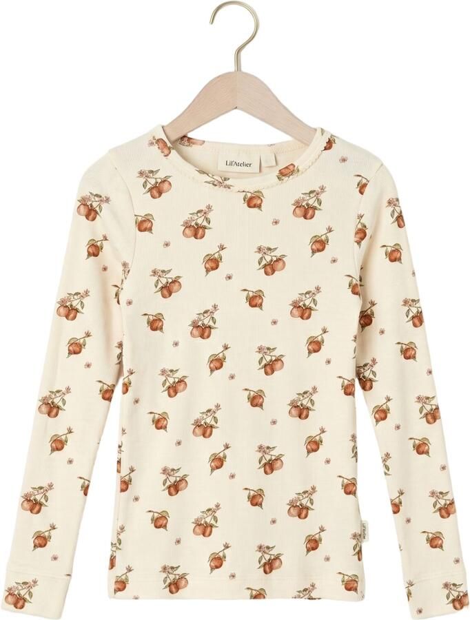 LIL' ATELIER Meisjes Tops & T-shirts Nmfgayo Sig Ls Slim Top Lil Ecru