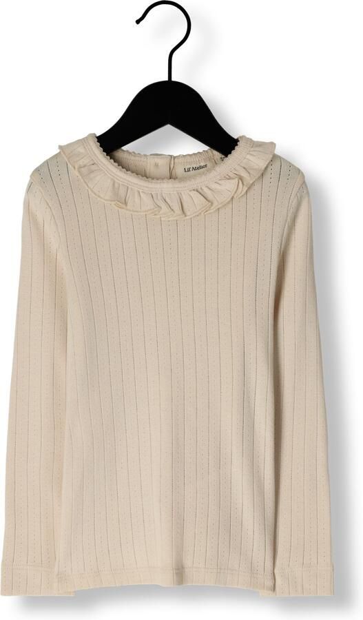 LIL' ATELIER MINI longsleeve NMFRACHEL ecru Meisjes Katoen Ronde hals Effen 122 128 - Foto 2