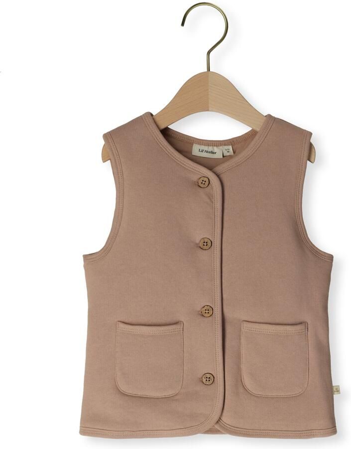 LIL' ATELIER Meisjes Truien & Vesten Nmfjobo Tia Loose Sweat Vest Pad Lil Zand