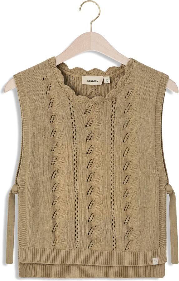 LIL' ATELIER Meisjes Truien & Vesten Nmfleou Sl Knit Vest Lil Beige