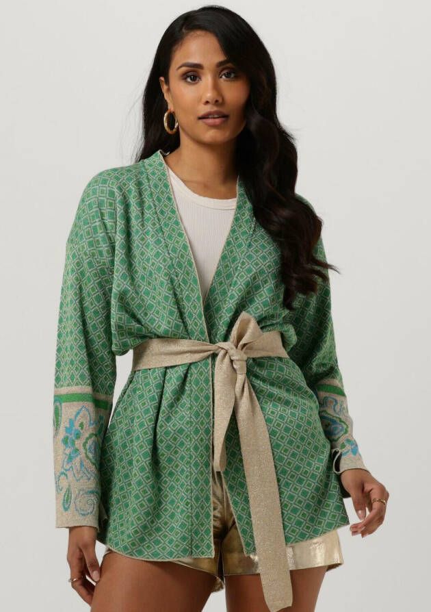 Liu Jo Groene Kimono Giacca Maglia Sciallata Jacq