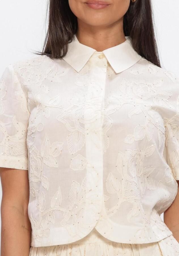 Liu Jo White regular fit blouse met stitchings en pailletten - Foto 3