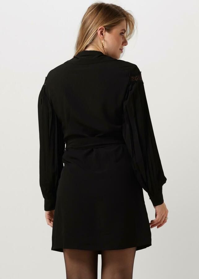 Liu Jo Tijdloze zwarte jurk met kanten details en geplooide mouwen Black Dames