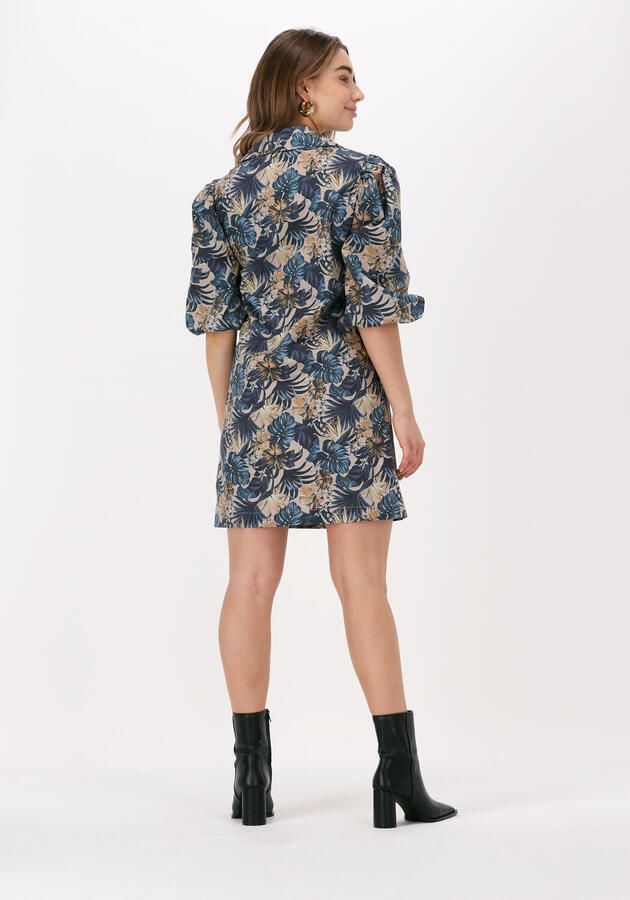 Liu Jo White Knielange jurk met all-over bloemenmotief