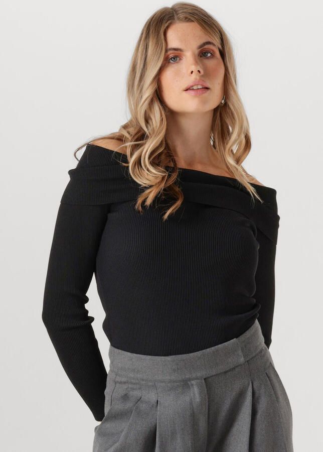 Liu Jo Zwarte Off-Shoulder Sweater met Square Neck Black Dames - Foto 4