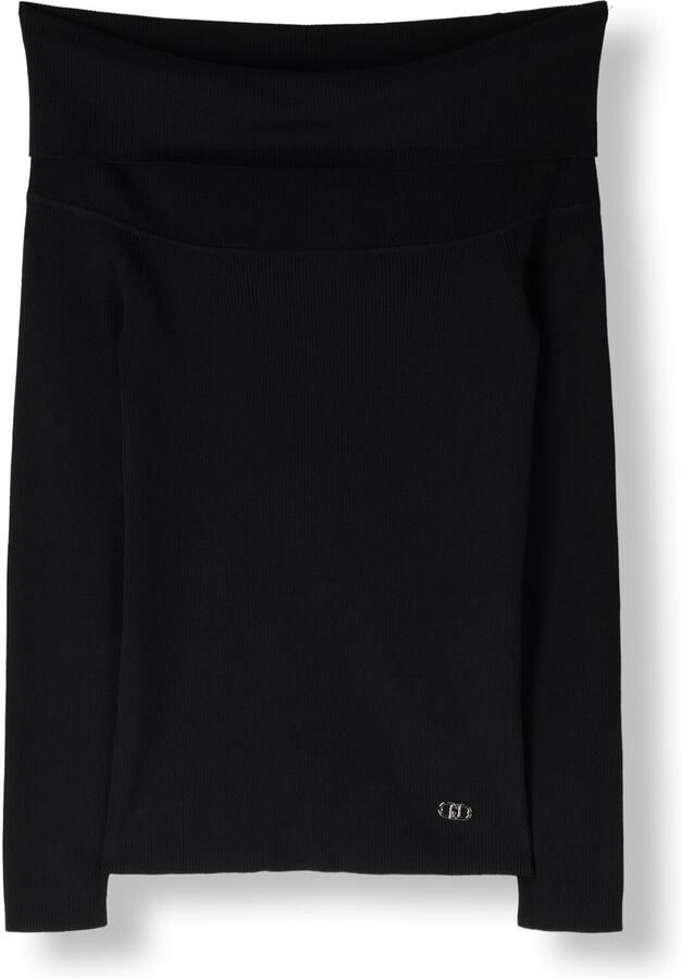 Liu Jo Zwarte Off-Shoulder Sweater met Square Neck Black Dames - Foto 3