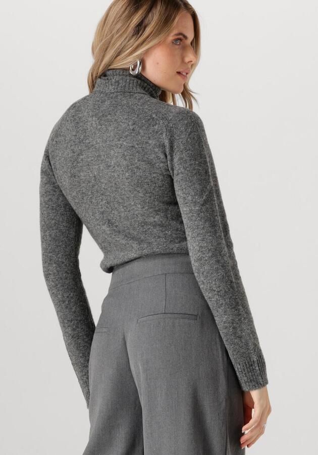 Liu Jo Donkergrijze Gebreide Trui Geborduurd Logo Gray Dames