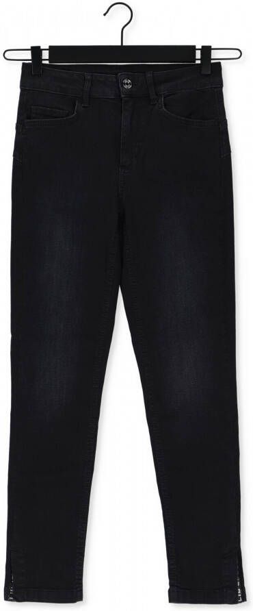 Liu Jo Stijlvolle zwarte stone wash leren broek Black Dames