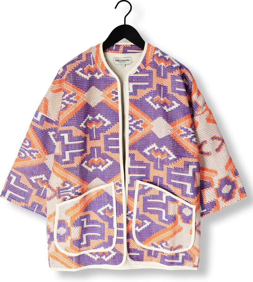 Lollys Laundry Geometrische Kimono Jas in Oranje Orange Dames