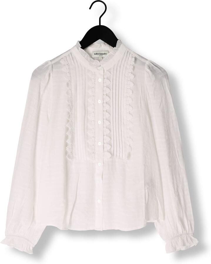 Lollys Laundry Delicate wit overhemd met kantdetails White Dames