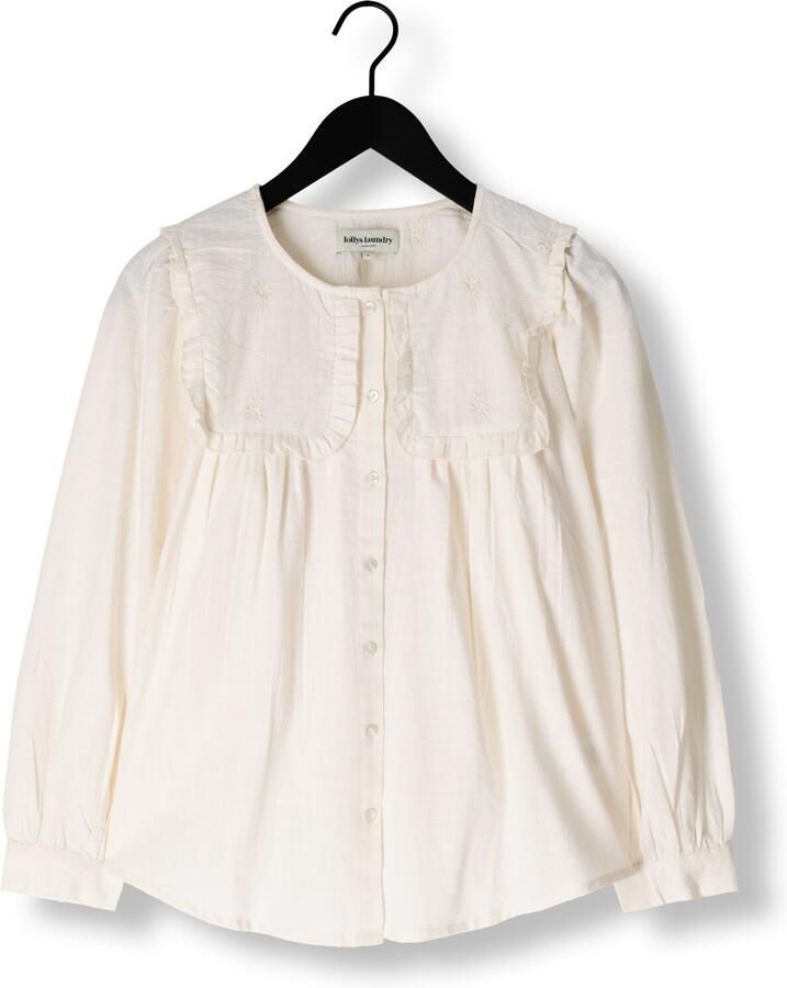 Lollys Laundry Romantische Blouse met Geborduurde Details Beige Dames