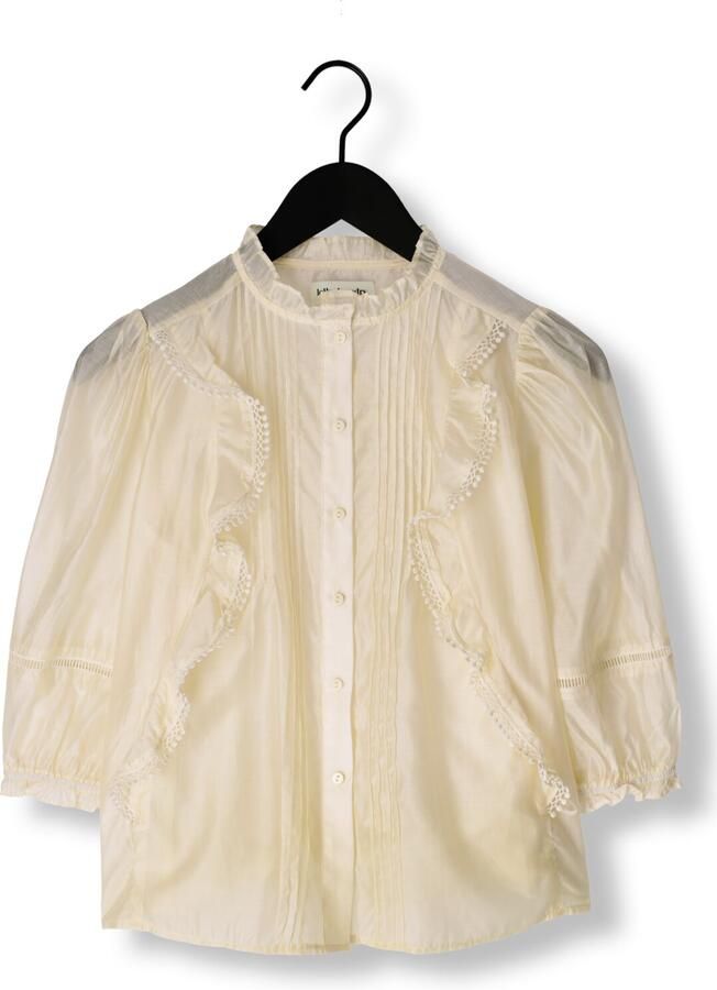 Lollys Laundry Ecru Shirt 3 4 Mouw Trendy Blouse Beige Dames