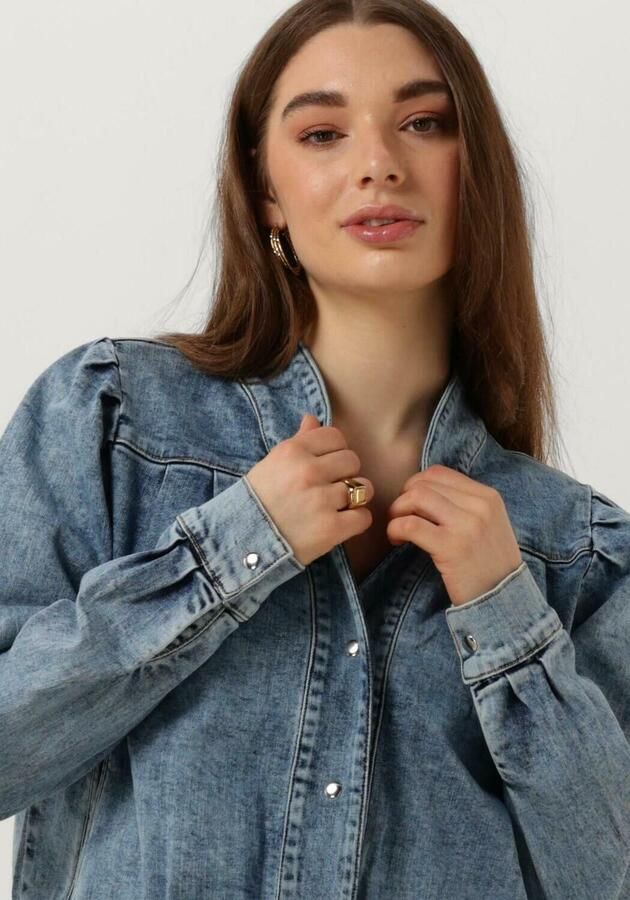 Lollys Laundry Denimblauwe Jas met Lange Mouwen en Knoopsluiting Blue Dames - Foto 3