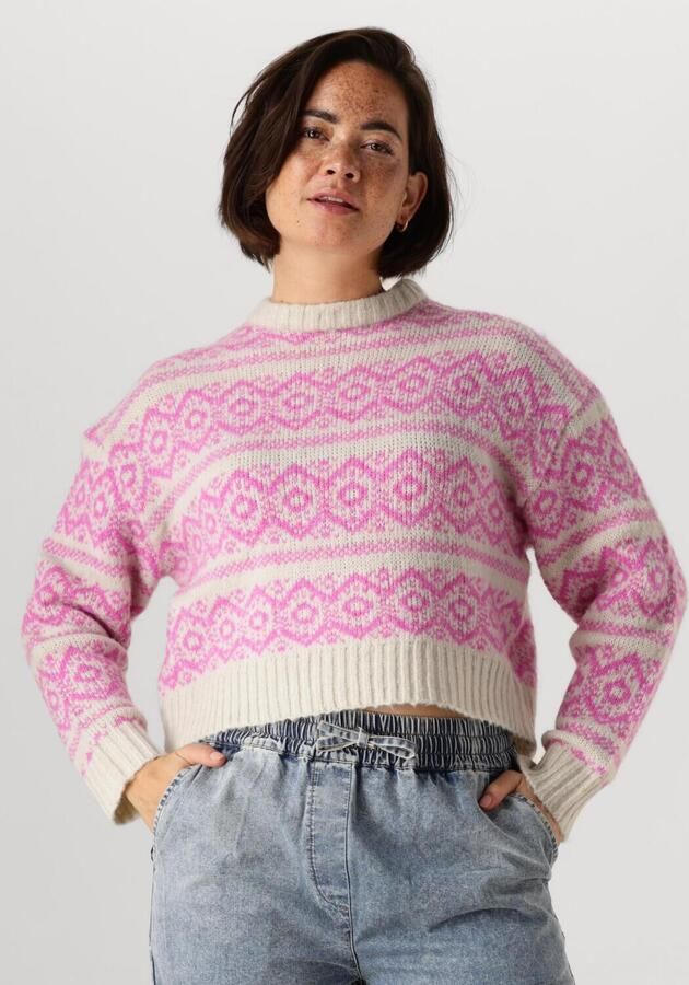 Lollys Laundry Lichtgrijze trui met roze print Multicolor Dames - Foto 4