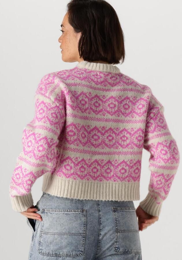 Lollys Laundry Lichtgrijze trui met roze print Multicolor Dames - Foto 3