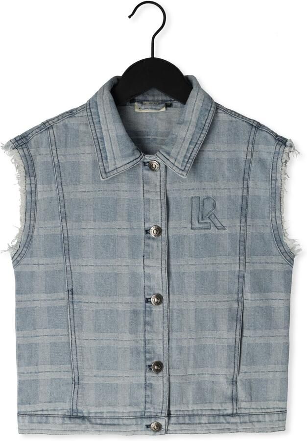 LOOXS 10sixteen geruit gilet lichtblauw Meisjes Denim Klassieke kraag Ruit 152 - Foto 3