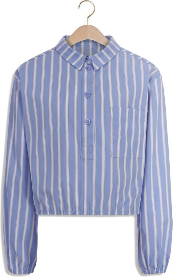 LOOXS 10sixteen rechtvallende blousetop met backprint lichtblauw