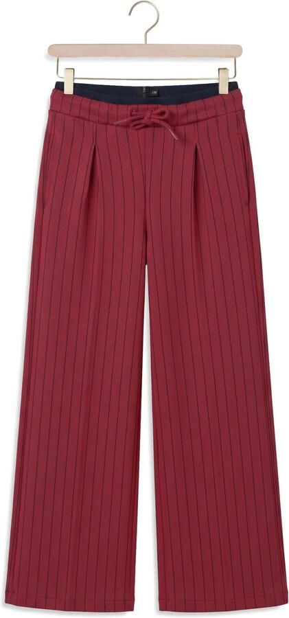 LOOXS 10sixteen relaxed fit sweatpant met plooien en krijtstreep donkerrood