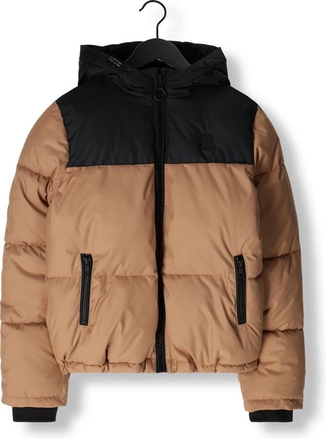 LOOXS 10sixteen gewatteerde jas beige zwart Meisjes Polyester Capuchon 128 - Foto 2