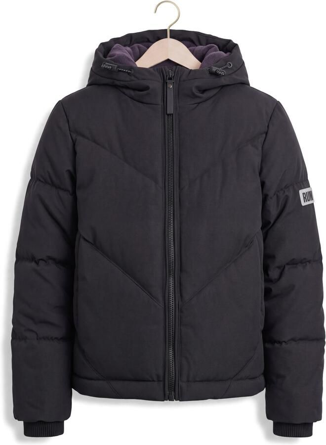 LOOXS 10sixteen gewatteerde gestreepte quilted winterjas zwart