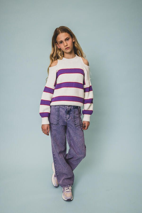 LOOXS 10sixteen wide leg regular waist jeans paars - Foto 2