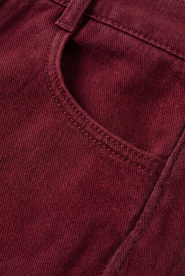 LOOXS 10sixteen colour barrel jeans met borduursels donkerrood