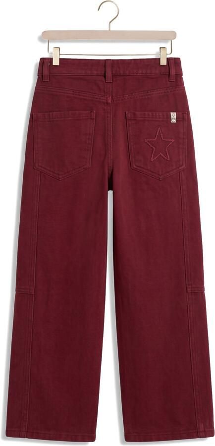 LOOXS 10sixteen colour barrel jeans met borduursels donkerrood - Foto 2