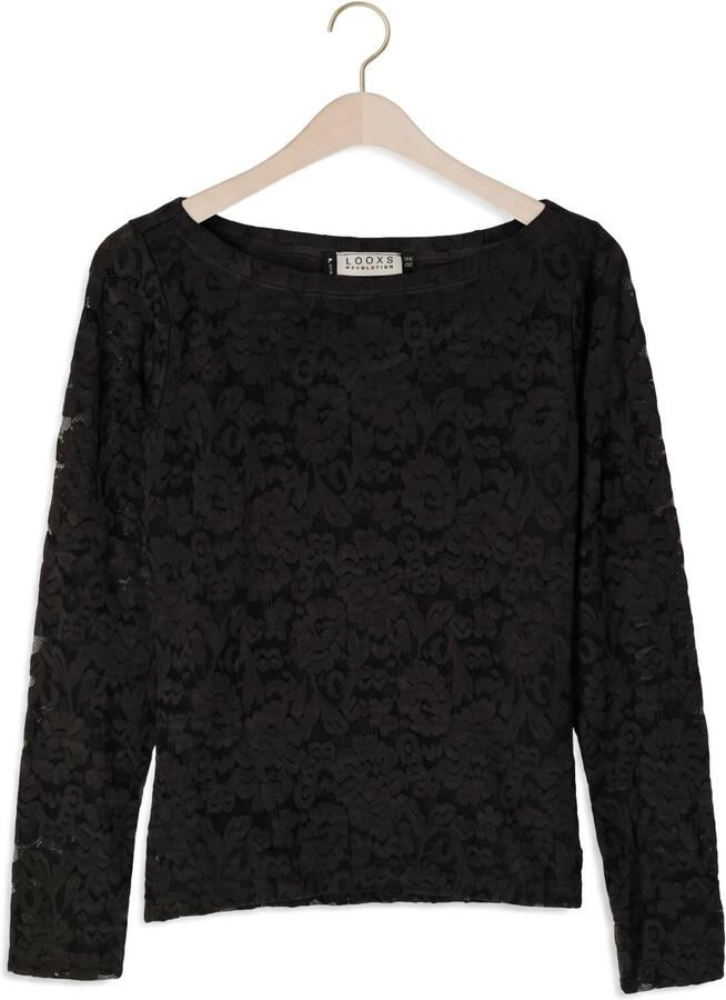 LOOXS 10sixteen kanten aansluitende longsleeve antraciet