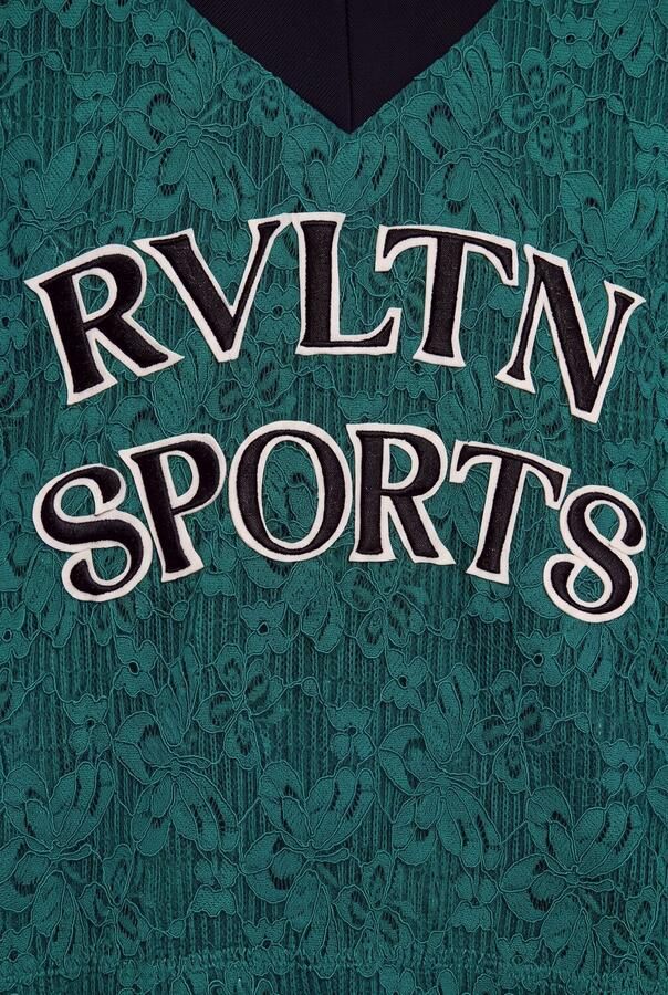 LOOXS 10sixteen kanten rechtvallend T-shirt met tekst groen Tekst - Foto 2